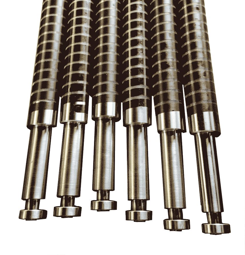 Six MBO spiral folder rollers